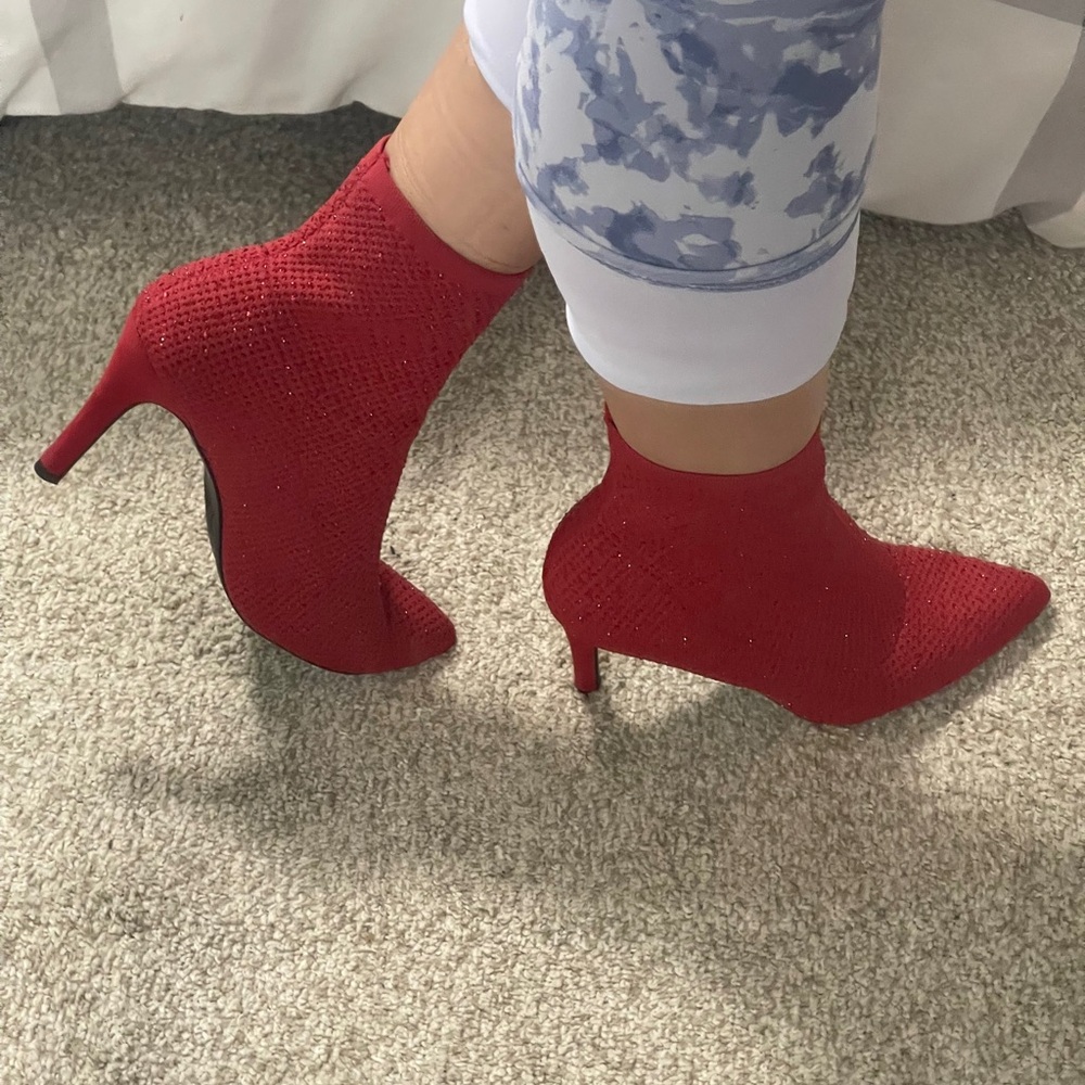 MIA Red Heeled Boots side 9 women - Picture 3 of 14